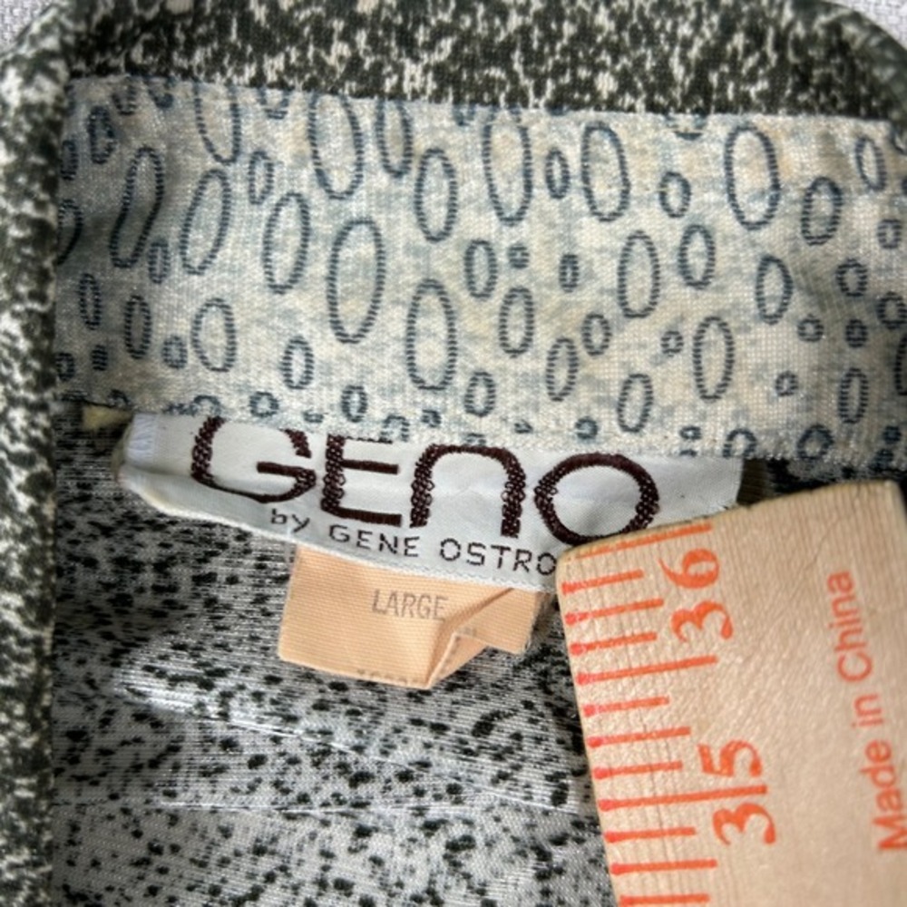 Vintage Geno Shirt Mens L (fits s) Gene Ostro Disco Abstract‎ 1970s Psychadelic - Picture 3 of 9